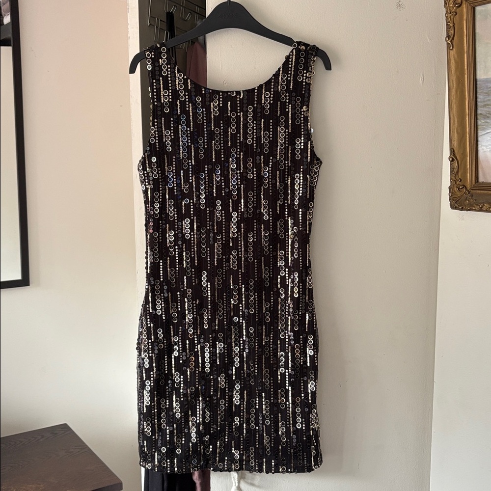 Black Sequin Sleeveless Dress